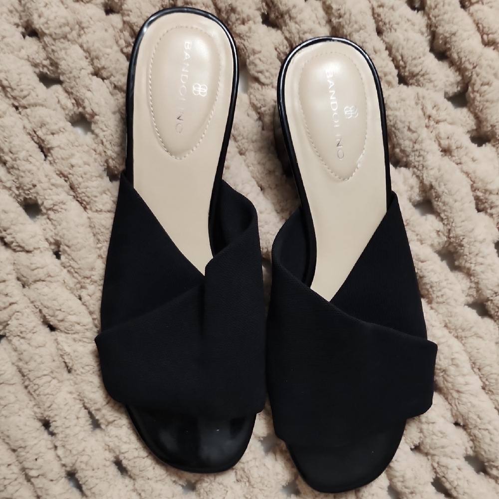 Bandolino Black Slip-On Crisscross Mules
